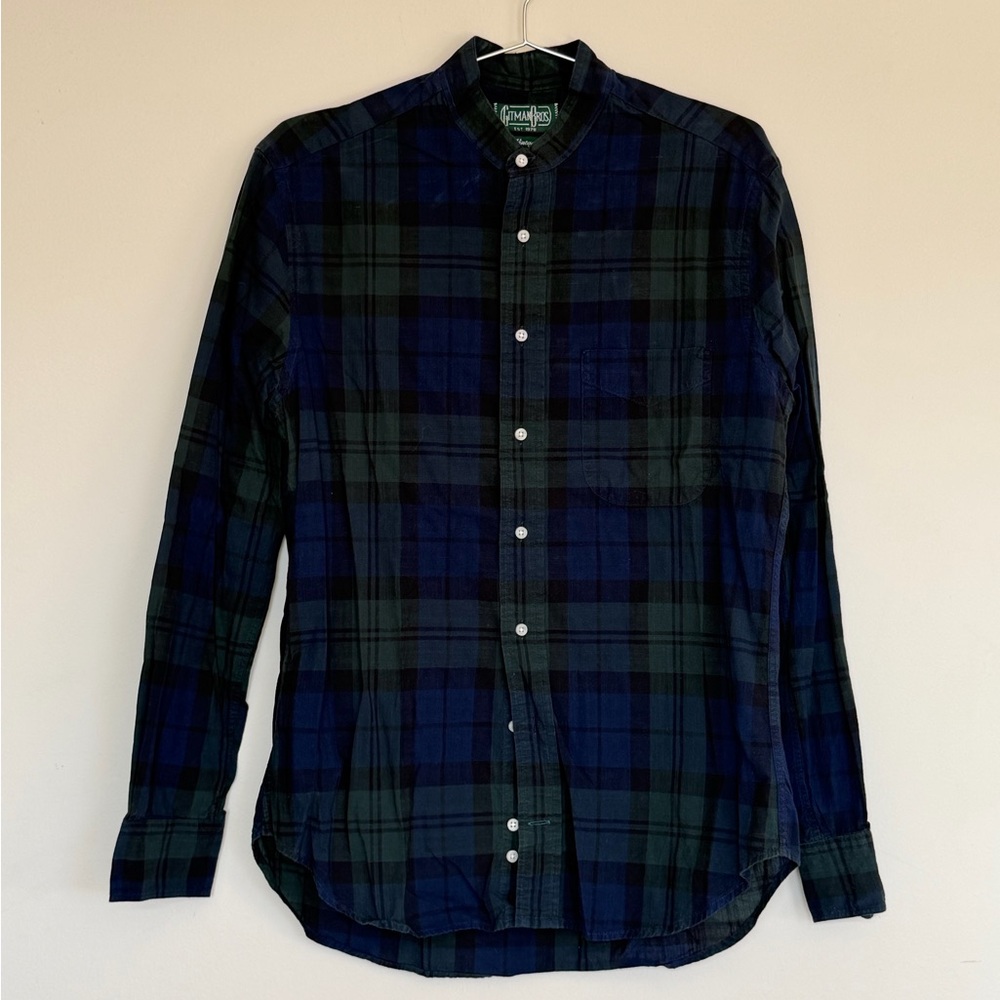 Gitman Blue and Green Plaid Shirt